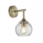 Allegra - Antique Brass Wall Lamp with Clear Spiral Glass Allegra - Antique Brass Wall Lamp with Clear Spiral Glass