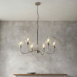 Astrid - Bright Nickel 6 Light Centre Fitting with Clear Glasses Astrid - Bright Nickel 6 Light Centre Fitting with Clear Glasses