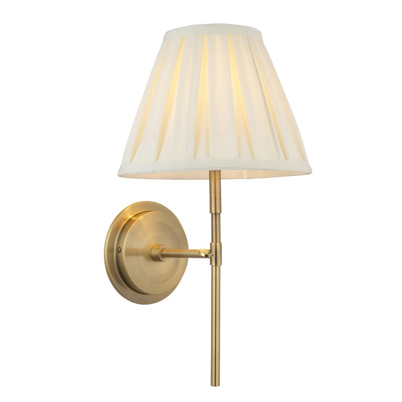 Endon-103346 - Rennes - Antique Brass Wall Lamp with Cream Shade