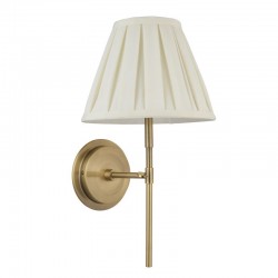 Rennes - Antique Brass Wall Lamp with Cream Shade