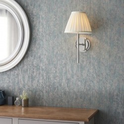 Rennes - Bright Nickel Wall Lamp with Cream Shade