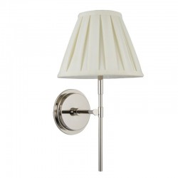 Rennes - Bright Nickel Wall Lamp with Cream Shade