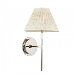 Rennes - Bright Nickel Wall Lamp with Ivory Shade