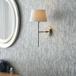 Rennes - Bright Nickel Wall Lamp with Ivory Shade