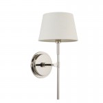 Rennes - Bright Nickel Wall Lamp with Ivory Shade Rennes - Bright Nickel Wall Lamp with Ivory Shade