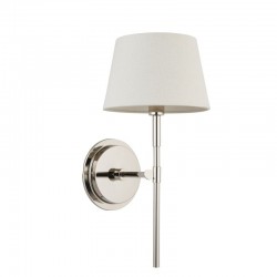 Rennes - Bright Nickel Wall Lamp with Ivory Shade