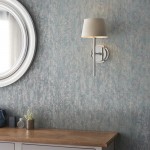 Rennes - Bright Nickel Wall Lamp with Grey Shade