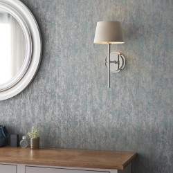 Rennes - Bright Nickel Wall Lamp with Grey Shade