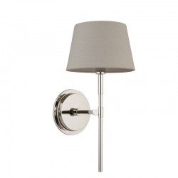 Rennes - Bright Nickel Wall Lamp with Grey Shade