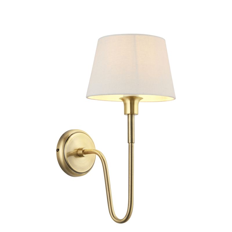 Endon-103362 - Rouen - Antique Brass Wall Lamp with Ivory Shade