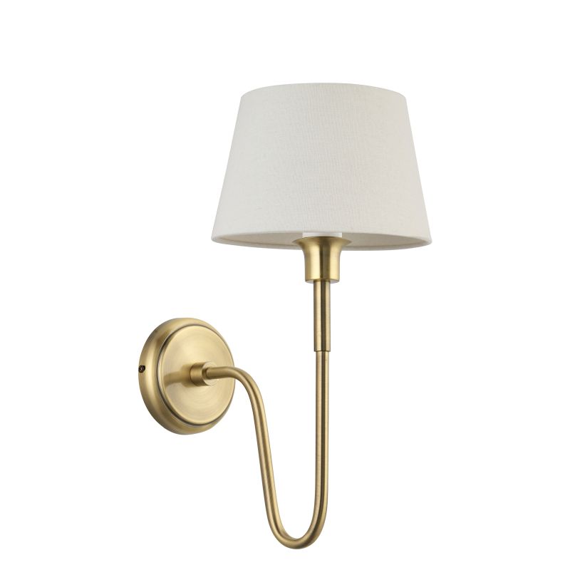 Endon-103362 - Rouen - Antique Brass Wall Lamp with Ivory Shade
