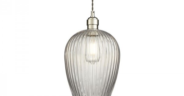 Ambience-103676 Marinella - Bright Nickel Pendant with Clear