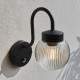 Endon-103829 - Eldon - Matt Black PIR Wall Lamp with Clear Ribbed Glass