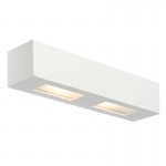 Box - White Plaster with Glass Up&Down Wall Lamp
