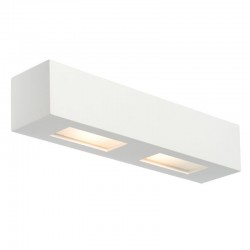 Box - White Plaster with Glass Up&Down Wall Lamp