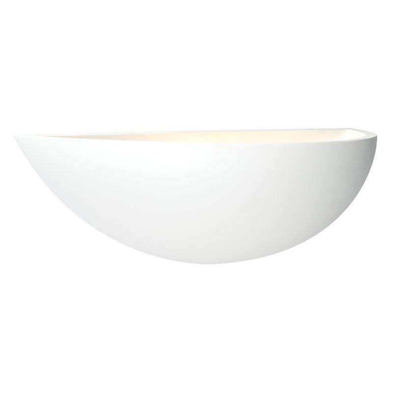 Saxby-10401 - Crescent - White Plaster Uplighter Wall Lamp