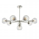 Allegra - Bright Nickel 8 Light Centre Fitting with Clear Spiral Glasses Allegra - Bright Nickel 8 Light Centre Fitting with Clear Spiral Glasses