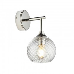 Allegra - Bright Nickel Wall Lamp with Clear Spiral Glass Allegra - Bright Nickel Wall Lamp with Clear Spiral Glass