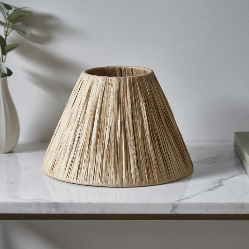 Endon-104074 - Lyra - Shade Only - 25.5 cm Wrapped Natural Tapered Shade