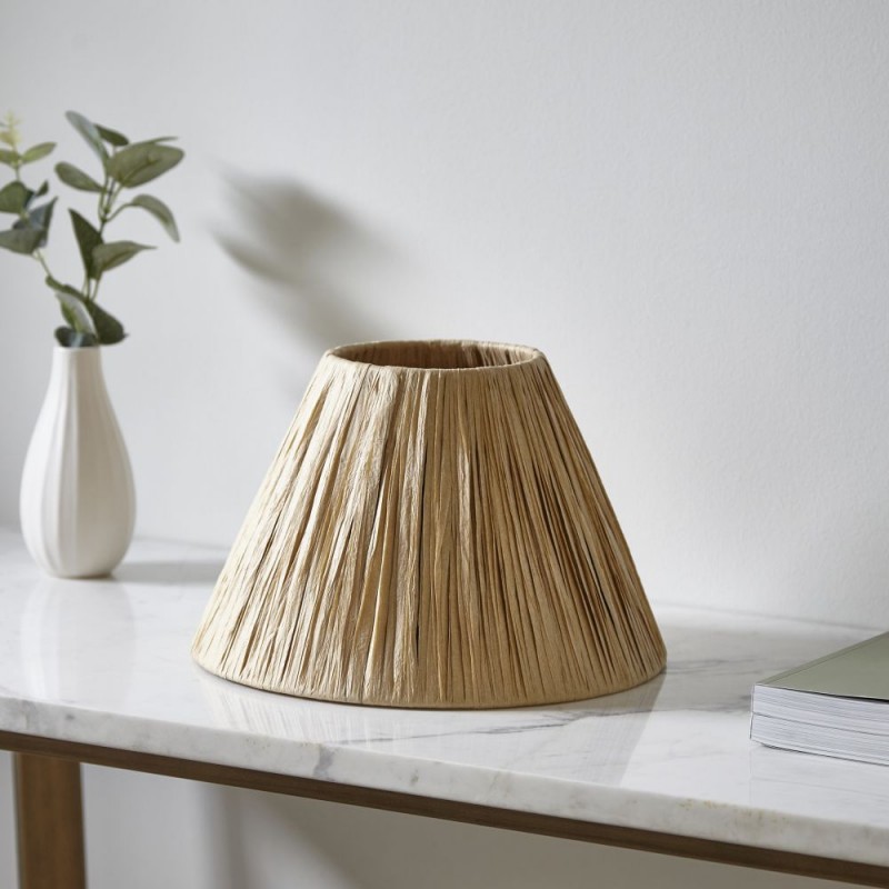 Endon-104074 - Lyra - Shade Only - 25.5 cm Wrapped Natural Tapered Shade