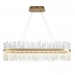 Cortez - LED Brushed Gold over Island Fitting with Twisted Glass Rods Cortez - LED Brushed Gold over Island Fitting with Twisted Glass Rods