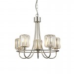 Berenice - Bright Nickel 5 Light Centre Fitting with Crystal Berenice - Bright Nickel 5 Light Centre Fitting with Crystal