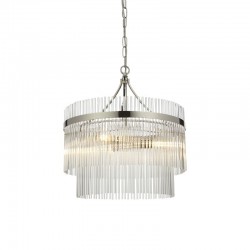 Marietta - Bright Nickel 3 Light Centre Fitting with Clear Glass Rods Marietta - Bright Nickel 3 Light Centre Fitting with Clear Glass Rods