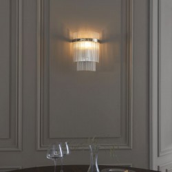 Marietta - Bright Nickel Wall Lamp with Clear Glass Rods Marietta - Bright Nickel Wall Lamp with Clear Glass Rods