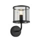 Endon-104193 - Hopton - Matt Black Wall Lamp with Clear Glass