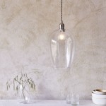 Marinella - Bright Nickel Pendant with Clear Hammered Glass Marinella - Bright Nickel Pendant with Clear Hammered Glass
