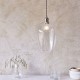 Ambience-71706 - Marinella - Bright Nickel Pendant with Clear Hammered Glass