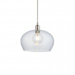 Marinella - Bright Nickel Pendant with Clear Hammered Glass Marinella - Bright Nickel Pendant with Clear Hammered Glass