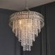 Ambience-71709 - Negro - Bright Nickel 7 Light Chandelier with Crystal