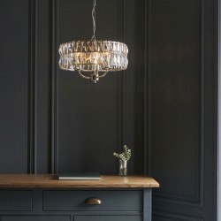 Clifton - Bright Nickel 3 Light Pendant with Crystal Clifton - Bright Nickel 3 Light Pendant with Crystal