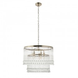 Genevieve - Antique Brass 5 Light Chandelier with Clear Grass Genevieve - Antique Brass 5 Light Chandelier with Clear Grass