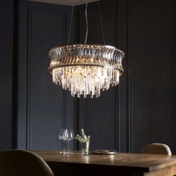 Bouquet - Bright Nickel 9 Light Chandelier with Crystal Bouquet - Bright Nickel 9 Light Chandelier with Crystal
