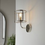 Hopton - Bright Nickel Wall Lamp with Clear Glass Hopton - Bright Nickel Wall Lamp with Clear Glass