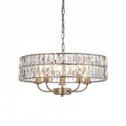 Clifton - Antique Brass 5 Light Pendant with Crystal Clifton - Antique Brass 5 Light Pendant with Crystal