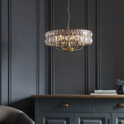 Clifton - Antique Brass 5 Light Pendant with Crystal Clifton - Antique Brass 5 Light Pendant with Crystal