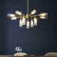 Ambience-71714 - Avalon - Satin Brass 13 Light Centre Fitting with Ribbed Glasses