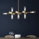 Ambience-71716 - Avalon - Satin Brass 13 Light over Island Fitting with Ribbed Glass
