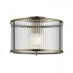 Ridgeton - Antique Brass Flush with Ribbed Glass Ridgeton - Antique Brass Flush with Ribbed Glass