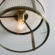 Endon-106265 - Ridgeton - Antique Brass Flush with Ribbed Glass