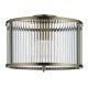 Endon-106265 - Ridgeton - Antique Brass Flush with Ribbed Glass