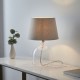 Endon-106274 - Lyra - Textured Glass Table Lamp with Grey Fabric Shade