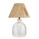 Endon-106277 - Lyra - Textured Glass Table Lamp with Wrapped Natural Raffia Shade