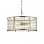 Ridgeton - Antique Brass 3 Light Pendant with Ribbed Glass Ridgeton - Antique Brass 3 Light Pendant with Ribbed Glass