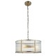 Endon-106282 - Ridgeton - Antique Brass 3 Light Pendant with Ribbed Glass