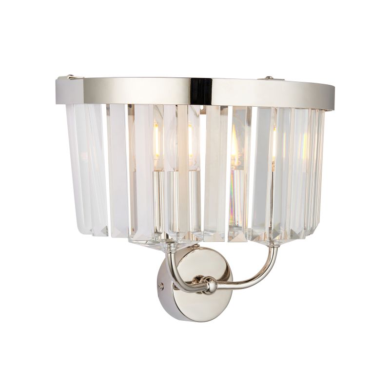 Ambience-106448 - Mephisto - Bright Nickel 2 Light Wall Lamp with Clear Crystal