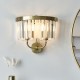 Ambience-106450 - Mephisto - Antique Brass 2 Light Wall Lamp with Clear Crystal